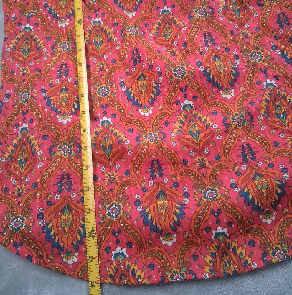 Talbots Floral Lattice Blouse Lightweight Multicolor Metallic Long Sleeve Size M - Picture 6 of 15